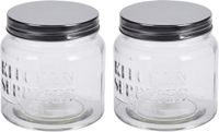 Bocaux de stockage en verre 2x 10 cm - 500 ml - Bocaux de stockage avec couvercle hermétique