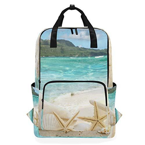 MONTOJ Travel Rugzak Beach Seashells Starfish School Rugzak