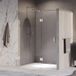 Brauer Void - Nisdeur - 2-Delig - Helder Glas - 160 x 200 cm - Omkeerbaar - met Draaideur 70 cm - Aan Glas - incl. Glascoating - Chroom