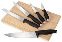 BerlingerHaus Messenset met snijplank, 6-delig, Black Rose Collection