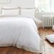 Bianca Oxford Kant 200 Thread Count Katoen King Dekbedovertrek Set met Kussenslopen Wit Natuurlijk