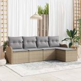 Maison Exclusive - Set de 5 bancs de jardin, beige, polyrotin