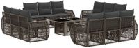 vidaXL Tuinbank Set 13 st Grijs en Donkergrijs Polyrattan