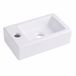Relaxdays wasbak, HxBxD: 10 x 37 x 18 cm, met kraangat, wit | zonder overloop, keramiek, lotuseffect, hoekige hangwastafel, montage, voor kleine badkamers & wc's