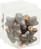 Merkloos / Sans marque Othmar Decorations Kerstornamenten sterren - 24x stuks - grijs/bruin - 4 cm - glas