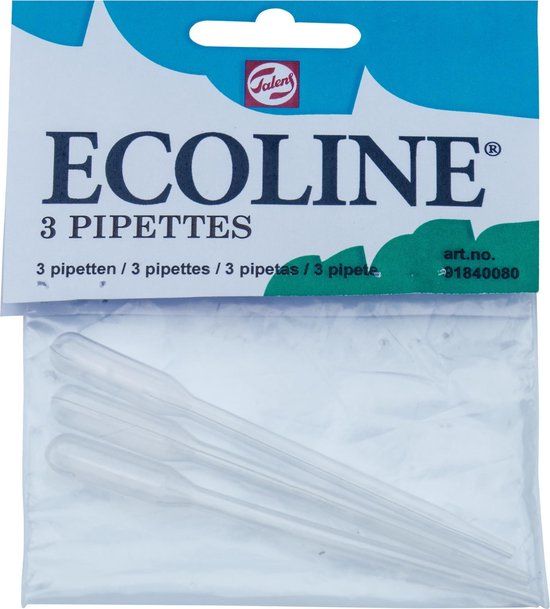 Bruynzeel Ecoline pipetten set - 3 stuks transparant voor waterverf.