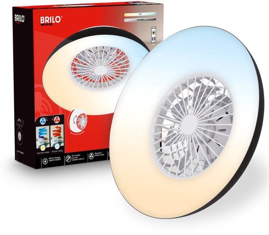 Briloner Windora Plafondventilator met Verlichting - LED - Ø60 cm - Zwart