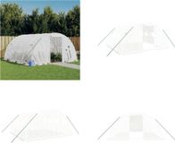 vidaXL Kas met stalen frame, wit, 16 m², 4x4x2 meter