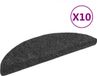 vidaXL - Trapmatten - Zelfklevend - 10 stuks - 56x17x3 cm - Donkergrijs