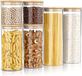 Arendo Pots de conservation, Set de 6, Verre borosilicaté, Couvercle en bambou