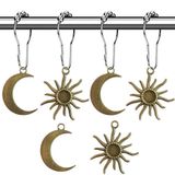 Aimoye Douchegordijn, zon, maan, hemels douchegordijn, haken, mid century, abstract, boho, minimalistisch, vintage, schattig, chic, mystic, fantasy, goth, natuur, badkamerdecor