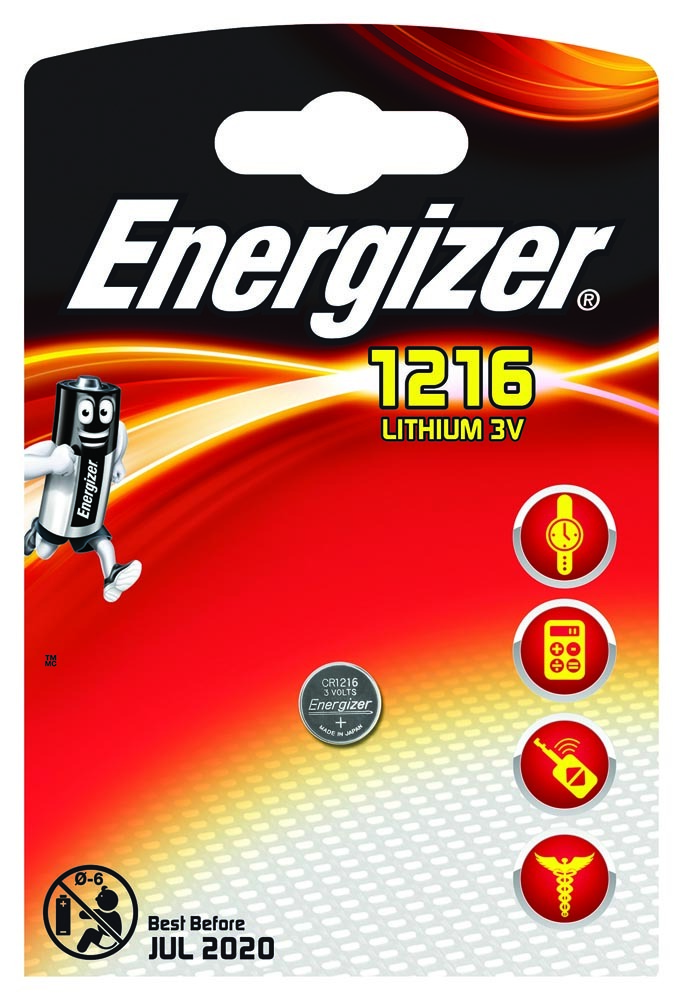 Energizer knoopcel CR1216 op blister