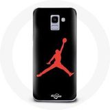 Maniacase Etui voor Samsung Galaxy A8 2018 Air Jordan Logo Red