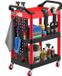 VEVOR Service Trolley Werkplaatstrolley PP Roltrolley 810x425x970mm Zwart & Rood