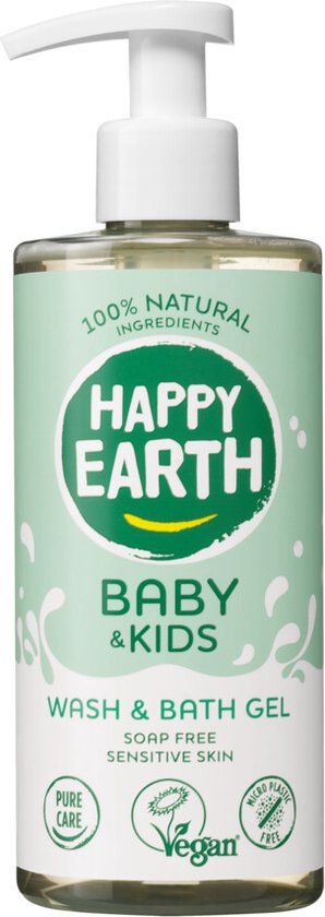 Happy Earth Wasgel 100% Natuurlijk Baby & Kids 300 ml - Gevoelige Huid - Nederland