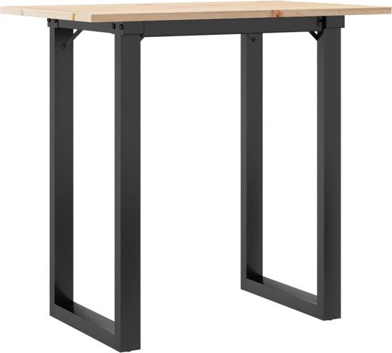 vidaXL Eettafel O-frame 80x50x75 cm massief grenenhout en staal