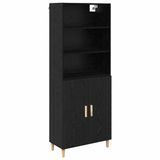 vidaXL Highboard Zwart Eiken 69,5 x 32,5 x 180 cm