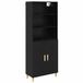 vidaXL Highboard Zwart Eiken 69,5 x 32,5 x 180 cm