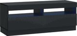 vidaXL - LED - tv-meubel - Zwart - Bewerkt - hout