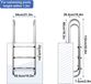 Échelle pour piscines hors sol - Convient pour une hauteur de piscine de 132 cm, avec 3 marches - Amovible - Inox - Marches antidérapantes avec main courante - Capacité de charge jusqu'à 150 kg - Argenté