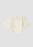 s.Oliver Strickpullover crème gebloemd lange mouw ronde hals katoen 116/122