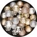 Merkloos / Sans marque Kaemingk B.V. 28x stuks kunststof kerstballen parel/champagne en zilver mix 3 cm - Kerstboomversiering