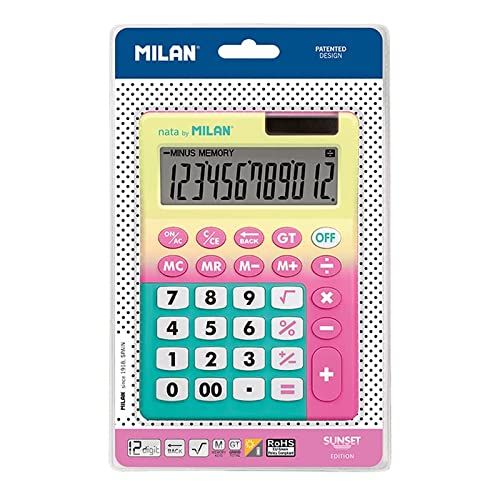 MILAN MILAN® Blisterrekenmachine - 12 cijfers - Zonsondergang Geel - 8411574093664
