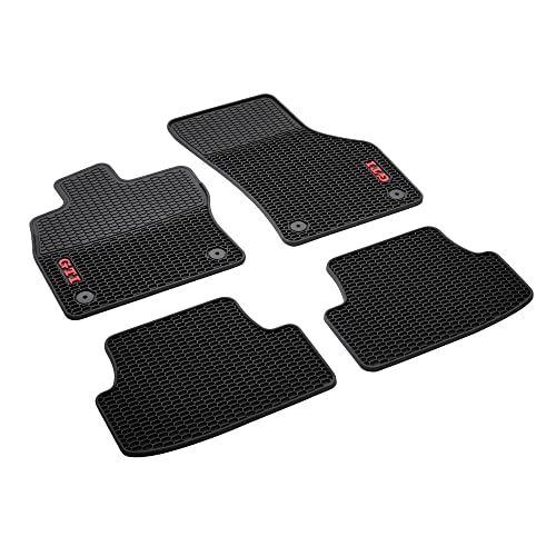 Volkswagen 5GV061550 041 All-weather vloermatten voor en achter GTI honingraatdesign, set van 4, zwart, van rubber