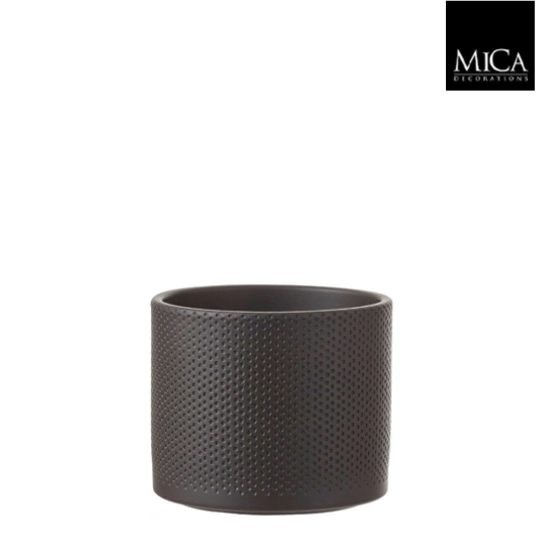 Mica Decorations Era pot rond donkergrijs h13xd15 cm