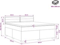 vidaXL Boxspringbed met matras, zwart, 180 x 200 cm, stof