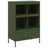 VidaXL Hoge kast, olijfgroen, 68x39x101,5 cm, staal