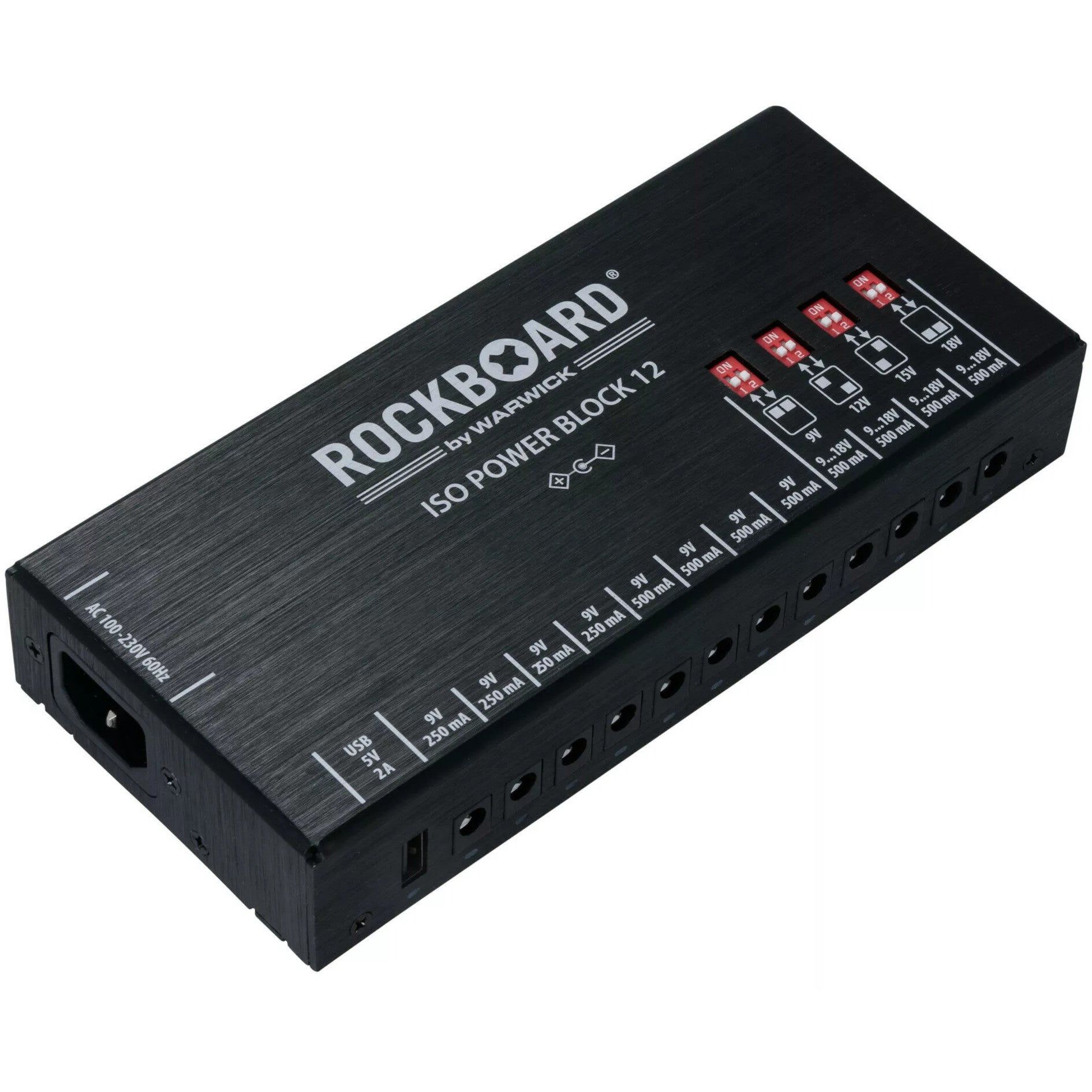 RockBoard ISO Power Block V12 IEC - Multi-voeding voor effectpedalen