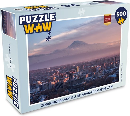 MuchoWow Puzzel Zonsondergang bij de Ararat en Jerevan - Legpuzzel - Puzzel 500 stukjes