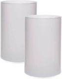 Merkloos Bloemenvaas Neville - 2x - mat wit - glas - 14 x 21 cm - Cilinder vorm