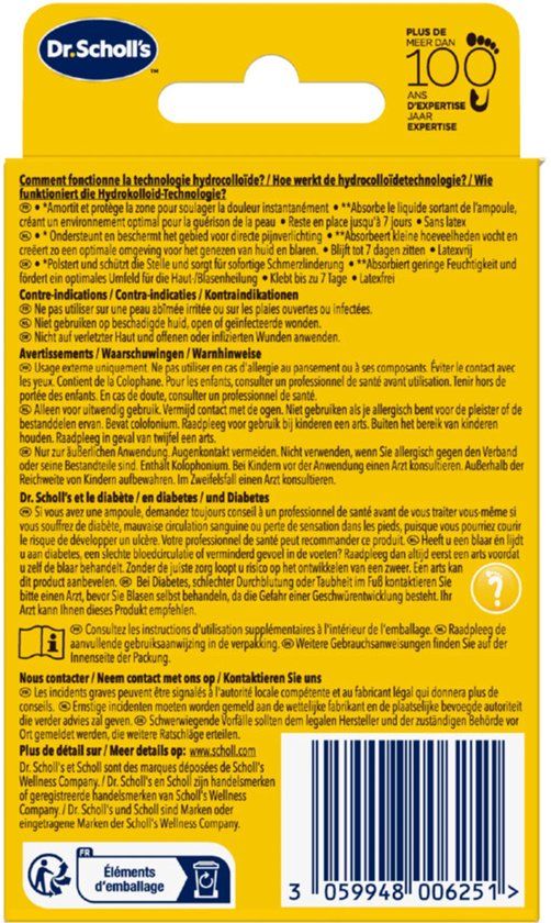 Scholl Blarenpleisters Mixed - 5 Blaarpleisters - 3 Formaten - Waterdichte Pleisters Hiel & Voeten - Ademend - Tegen Wrijving