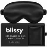 Blissy Zijden slaapmasker - totale verduistering voor dames en heren - 100% pure moerbeizijde, 22 momme 6a-vezels - blinddoek voor zijslapers