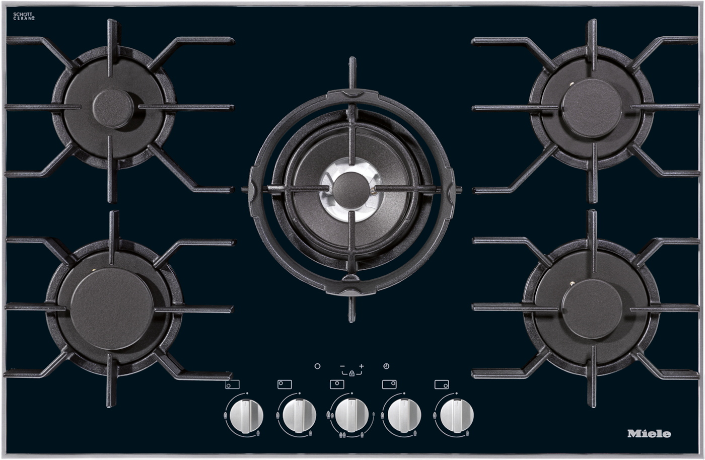 Miele KM 3034-1 Gaskookplaat Zwart