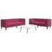 Maison Exclusive Ensemble de canapés Chesterfield 2 pièces avec appuie-tête, velours rouge