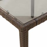 vidaXL 3-delige Bistroset met kussens, polyrattan, bruin