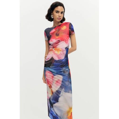 Desigual gebloemde maxi jurk blauw