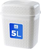 KADAX Cosmetica-emmer van kunststof, afvalemmer met kanteldeksel, afvalemmer, vuilnisemmer voor badkamer, keuken, lichte emmer, binnenemmer (5 l, wit)