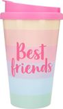 Depesche 2180.006 To-Go beker van kunststof met spreuk, 350 ml, herbruikbaar, Best Friends