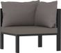 Canapé d'angle sectionnel avec accoudoir gauche poly rotin anthracite