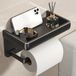 Unyqoos® Stijlvolle zwarte toiletpapierhouder met plank en gemakkelijke montage