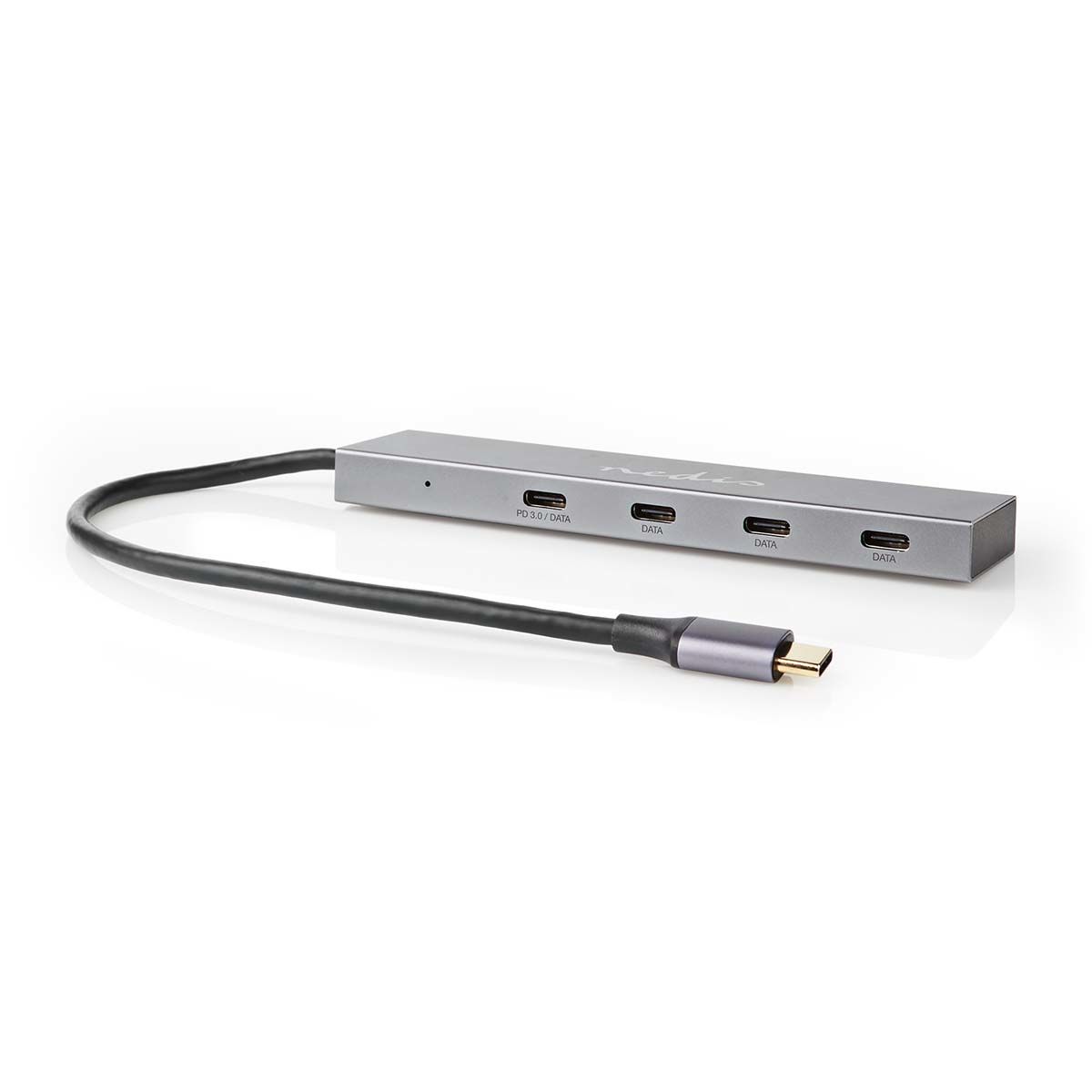 Nedis USB-C Hub - 4-Port - USB 3.2 Gen 2 - 10 Gbit/s - Aluminium - Antraciet