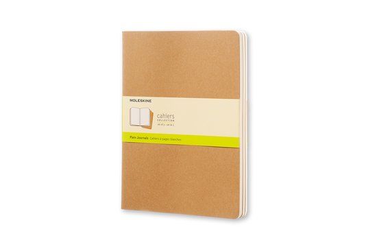 Moleskine Cahier Journals - Extra Large - Brown - Set of 3