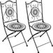 AXI Amélie Bistro Stoelen – Inklapbaar – Zwart/wit – Metalen inklapbare tuinstoelen – Hoge rugleuning – Set van 2 stuks – Mozaïeklook – Ingelegd met keramische tegels – 150 kg draagkracht – Tuin, terras of balkon