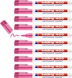 edding 400 permanent marker - roze - 10 stiften - ronde punt 1 mm