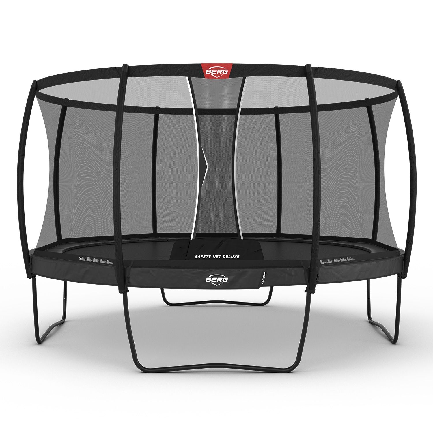 Berg trampoline rond Champion Regular grijs 330 cm met veiligheidsnet deluxe