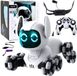 Lean toys Tooby Robot Chien télécommandé Rc 360 ° éclairage sons blanc